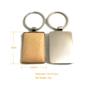 Wooden Key Ring with Metallic Cover