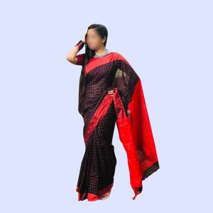 Maroon& Blue Halfsilk Saree for Wom