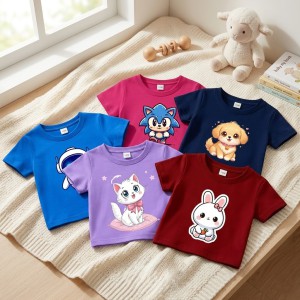 Kids 5 Pcs Cotton T-Shirt Combo