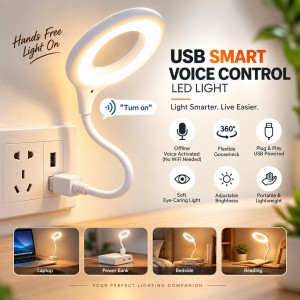 USB Smart Voice-Controlled LED Reading Light