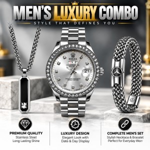 Men's 3-in-1 Watch, Chain and Bracelet Gift Set